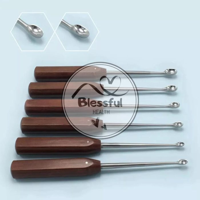 Halle Spinal Bone Curettes Set Oval Cup Orthopedic Surgical Instrument - Image 2