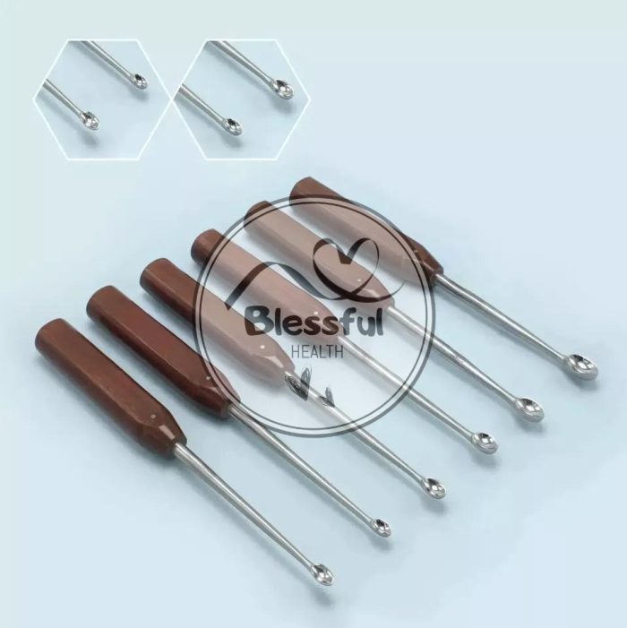 Halle Spinal Bone Curettes Set Oval Cup Orthopedic Surgical Instrument