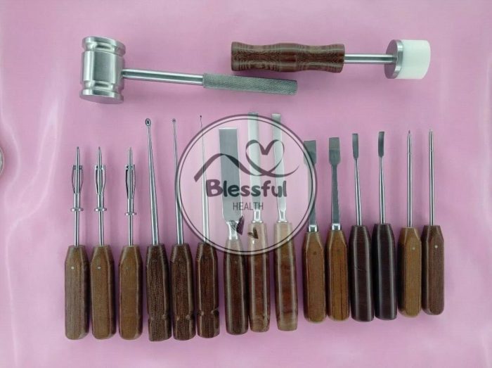 Chisel Periosteal Bone Curette Screw Driver Elevator Orthopedic Instrument 17PCS