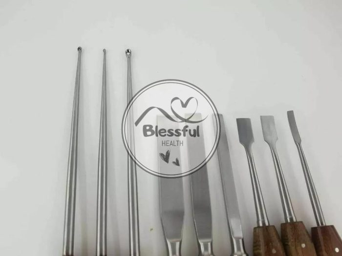 Chisel Periosteal Bone Curette Screw Drive Elevator Orthopedics Instrument 9 PCS - Image 4