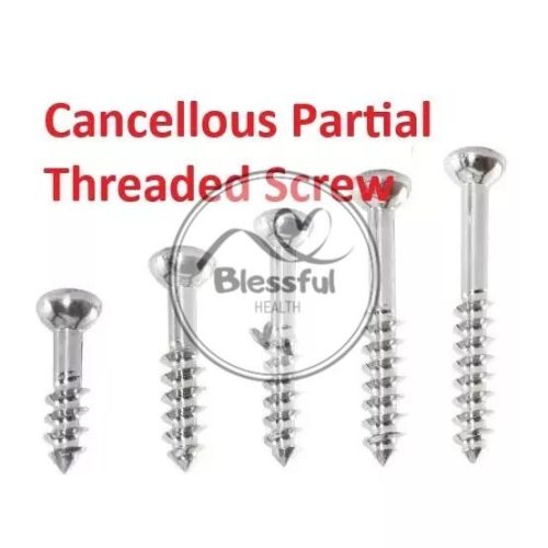 Veterinary Cancellous Partial Threaded Screws Instruments (3.5 MM 100 Pcs)