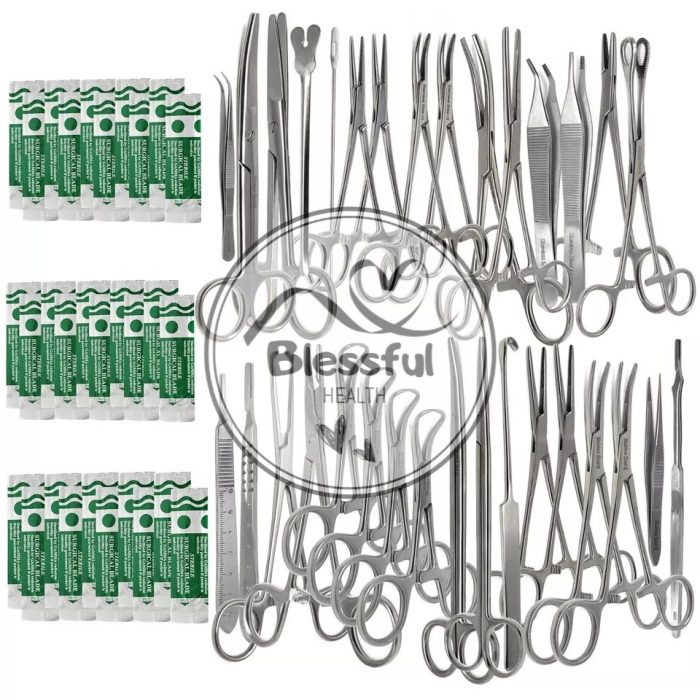 Basic Surgery Set of 90 Pcs Surgical Instruments Medical Veterinary Supplies